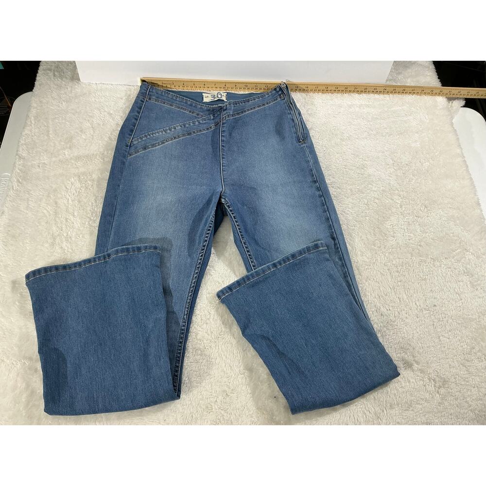 Free People We The Free Size 30 High-Rise Flare Side Zip Asymetrical Front Seam